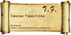 Tancsa Fausztina névjegykártya